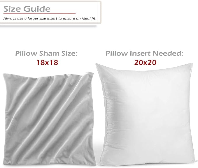 Nestl Throw Pillow Covers, Cozy Velvet Decorative Light Gray Pillow Covers 18 x 18 Inches, Soft Solid Couch Pillow Covers for Sofa, Bed and Car, Set of 2