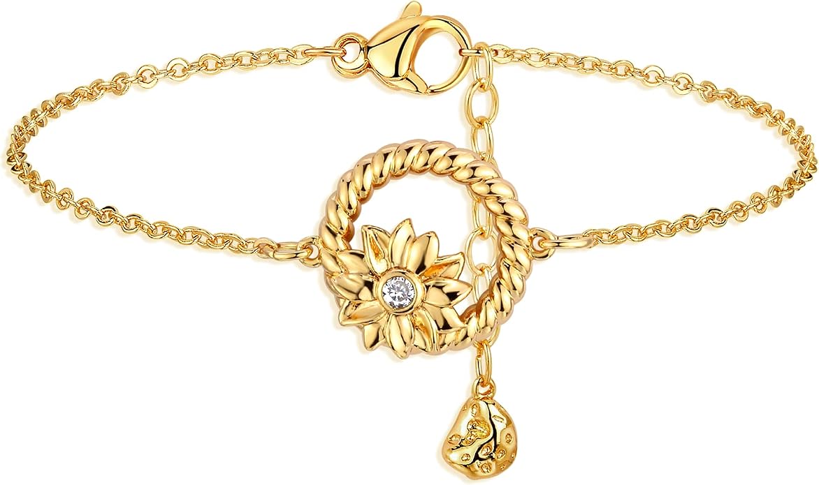 LOYATA Gold Bracelet Gold 14K Gold Filled Dainty Chain Simple Jewelry Gift for Women