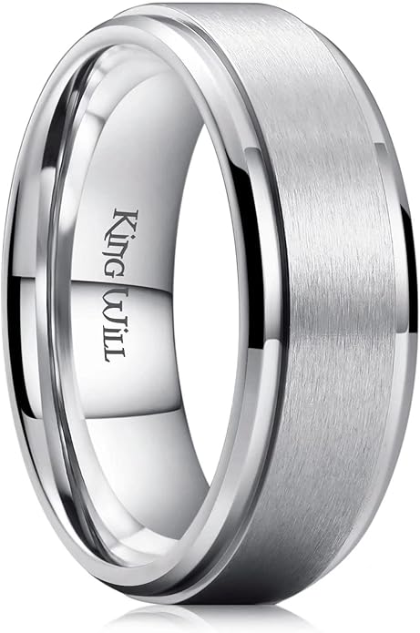 King Will Titanium Wedding Band for Men Women- 3-10mm Width Black/Sliver/Gold High Purity Titanium Promise Wedding Ring Comfort Fit for Daily Wear Size 6-14