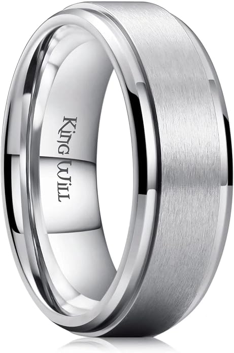King Will Titanium Wedding Band for Men Women- 3-10mm Width Black/Sliver/Gold High Purity Titanium Promise Wedding Ring Comfort Fit for Daily Wear Size 6-14