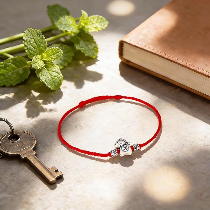Sterling Silver Red String Bracelet with Hourse Charm, Zodiac Braided Cord Red Bracelet, Adjustable Good Luck Kabbalah String Bracele for Women Men Bracelet, Wealth Prosperity Symbol for Women Men, Handmade Energy Balance Yoga Jewelry for Gifts, Gift-R...