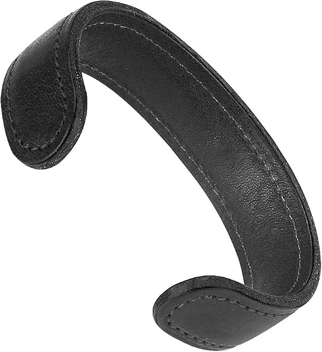 Mens Genuine Leather Bracelet - Handmade Adjustable Leather Cuff Bracelet punk Style leather wrap Wristband for Men