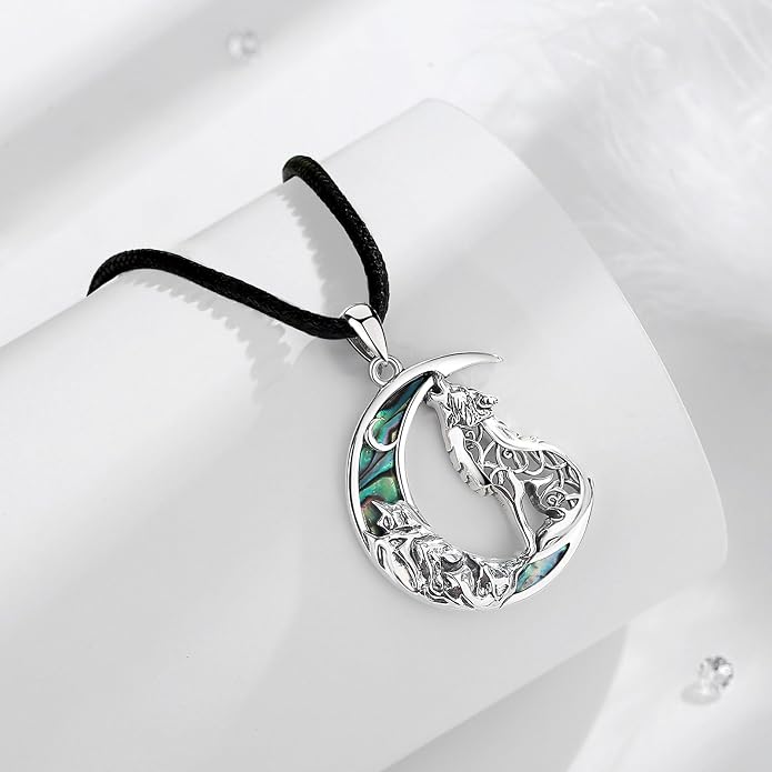 925 Sterling Silver Viking Wolf Mjolnir Necklace for Men Women, Viking Runes Wolf Tooth Witch Celtic Knot Amulet Protection Pendant Nordic Norse Mythology Jewelry Gift for Men Women