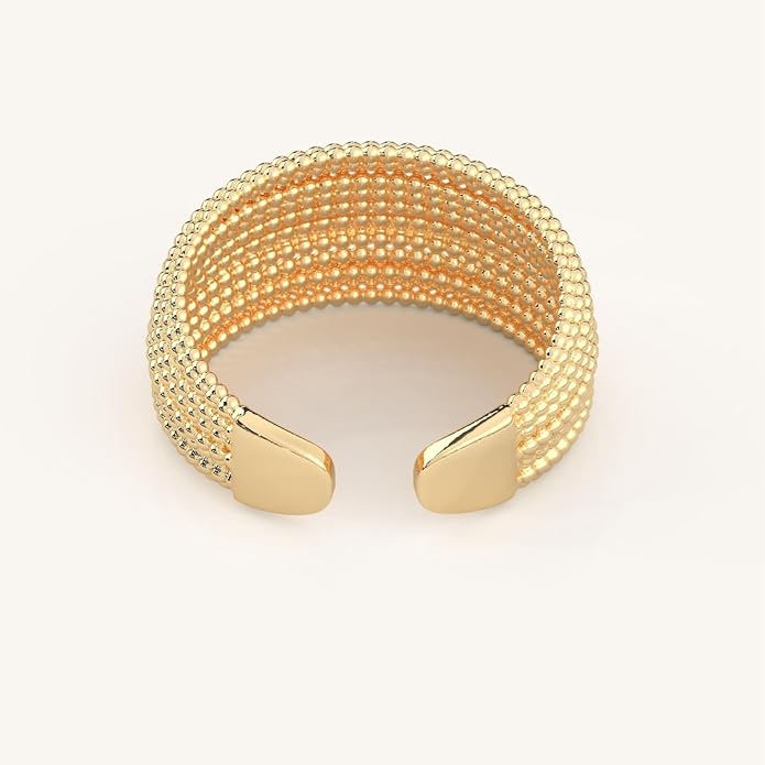 14K Gold Vermeil Ring for Women, Minimalist Stackable Band, 925 Sterling Silver Statement & Everyday Jewelry, Gifts for Women