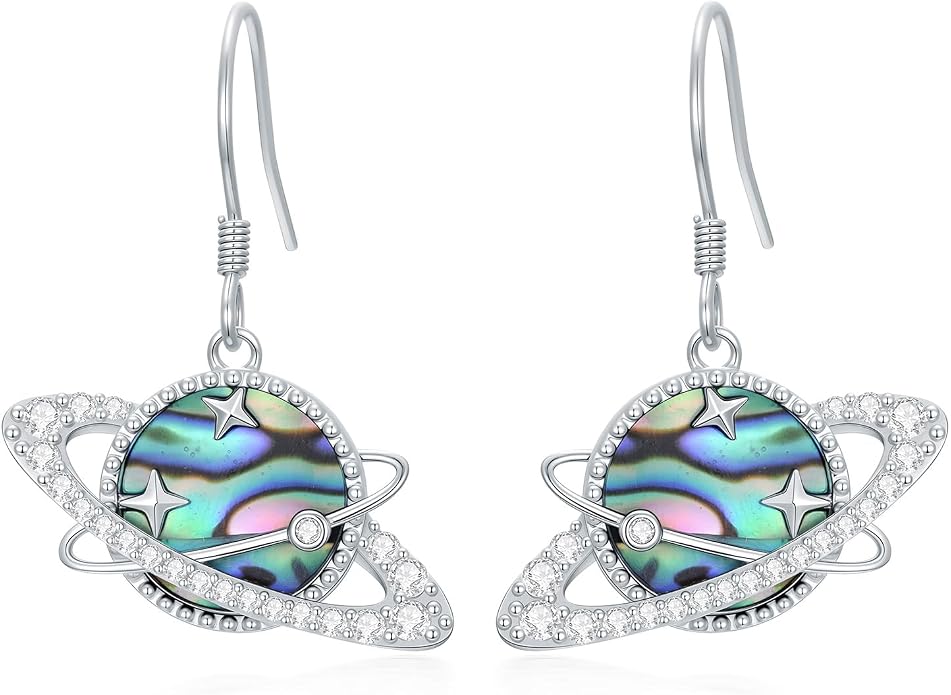 Midari Hummingbird/Butterfly/Lotus Earrings for Women 925 Sterling Silver Abalone Shell Animal Earrings Dangle for Women Abalon Moonstone Jewelry Gifts for Women Mom
