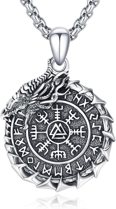 Viking Necklace for Men 925 Sterling Silver Nordic Viking Necklace Viking Amulet Jewelry Gifts for Men Women
