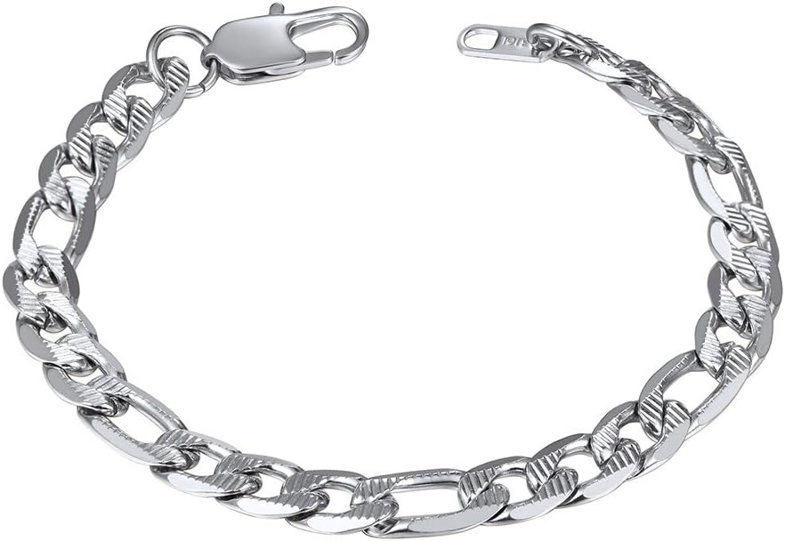 PROSTEEL Silver/Gold/Black Bracelets for Men Figaro Cuban Link, 6mm-13mm Width, 7.5"/8.3"/9" Length, Stainless Steel Mens Bracelet Jewelry with Gift Box
