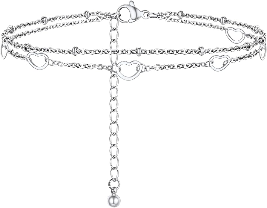 PROSTEEL Gold/Silver Anklets for Women Waterproof, 14K Gold Plated Ankle Bracelet Non Tarnish, Jewelry Gifts Adjustable