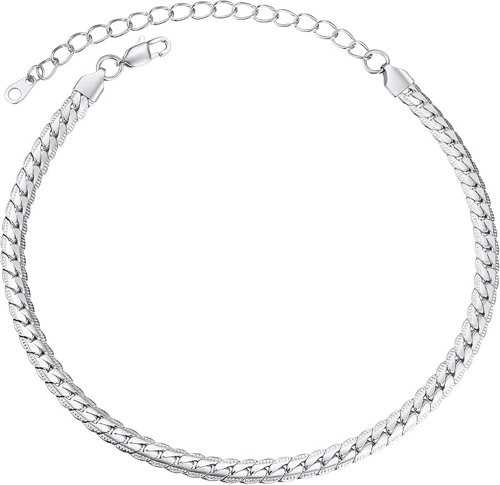 FindChic Black/14K Gold Plated Herringbone Choker Chain Necklace for Women | Waterproof Stainless Steel, Dainty Layering, Flat Snake Chain, Non-Tarnish, Hypoallergenic, Adjustable Extender, Gift Box