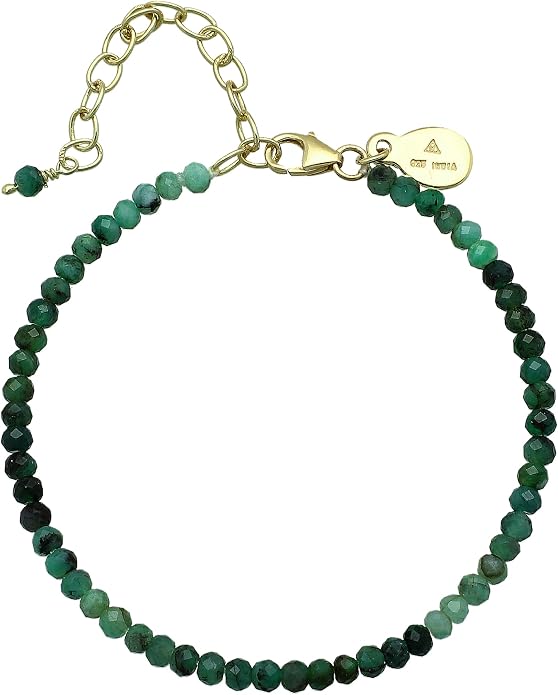 Faceted Bracelet for Women, Certified 925 Sterling Silver with 18K Gold Vermeil Healing Crystal Bracelets for Women - Crystals and Healing Stone Bracelet Women Jewelry for Gift