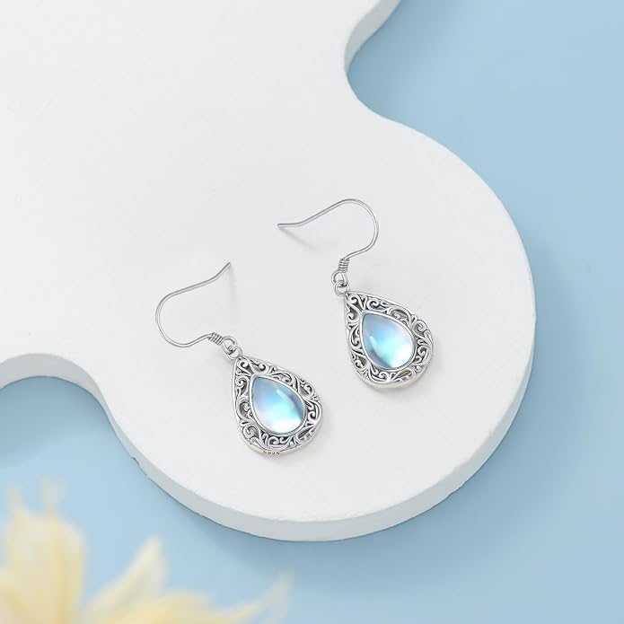 Silver Earrings for Women Sterling Silver Filigree Earrings Teardrop Dangle Drop Filigree Jewelry Gift for Women Mother Mom
