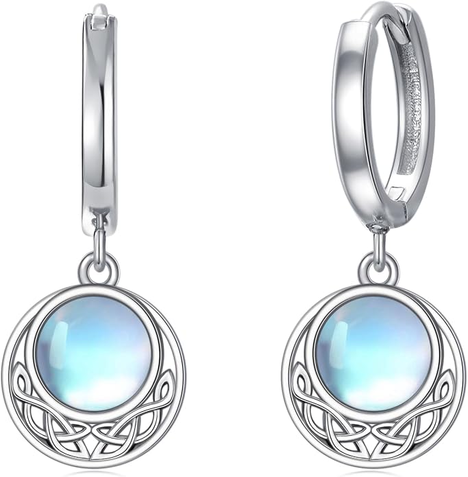 Dorunmo Moonstone Dangle Drop Earrings s925 Sterling Silver Leverback Earrings Filigree Moonstone Jewelry Birthday Gifts for Women