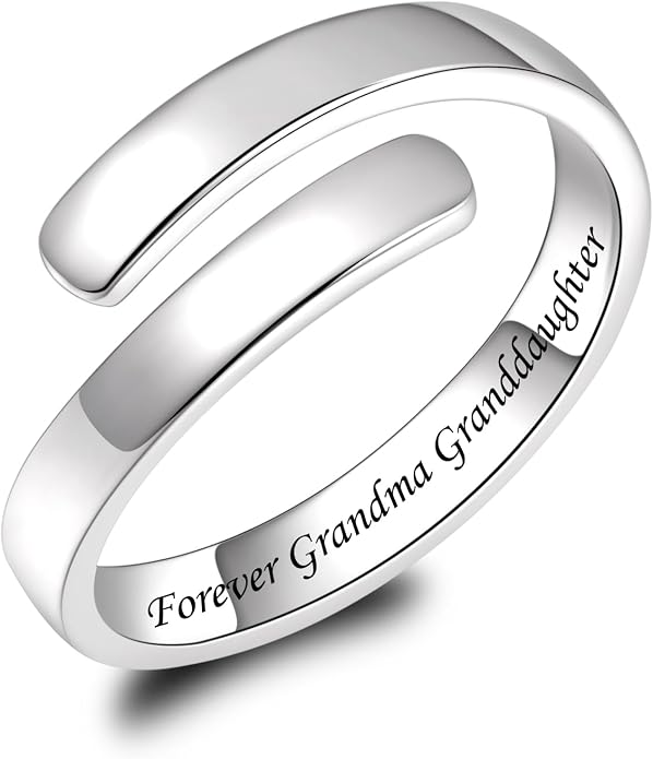BEILIN 925 Sterling Silver Inspirational Jewelry Rings Adjustable Ring Personality Encouragement Gift for Teens Women
