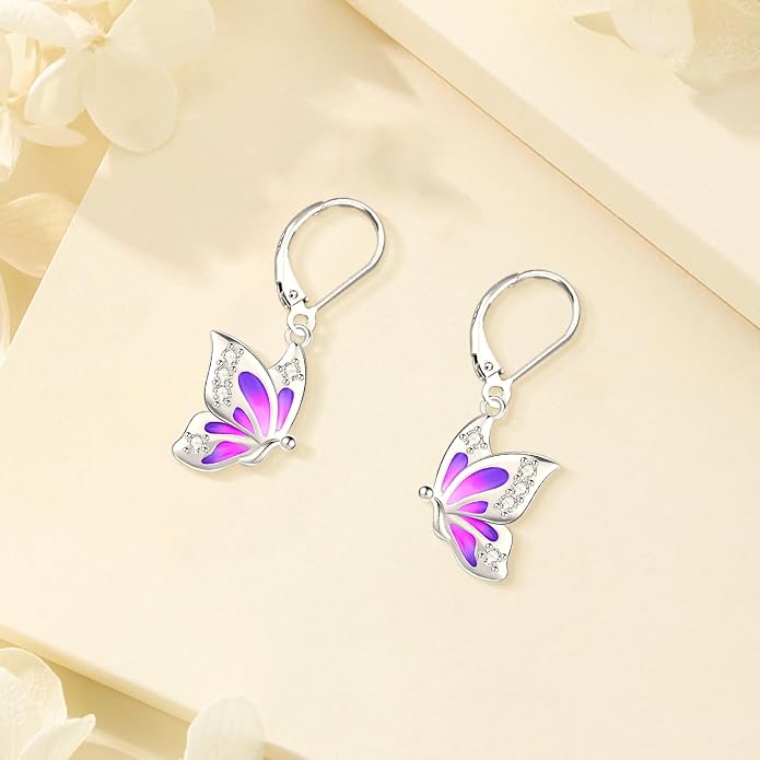 Tree of Life/Cat/Turtle/Butterfly/Flower/Celtic/Turquoise/Moonstone Dangle Earrings for Women Sterling Silver Cute Animals Drop Earrings Jewelry Gifts