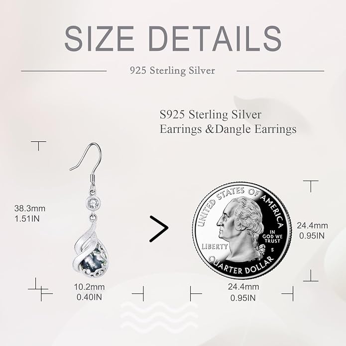 AOBOCO Teardrop Dangle Earrings for Women 925 Sterling Silver Moonstone Flower Filigree Leverback Jewelry Birthday