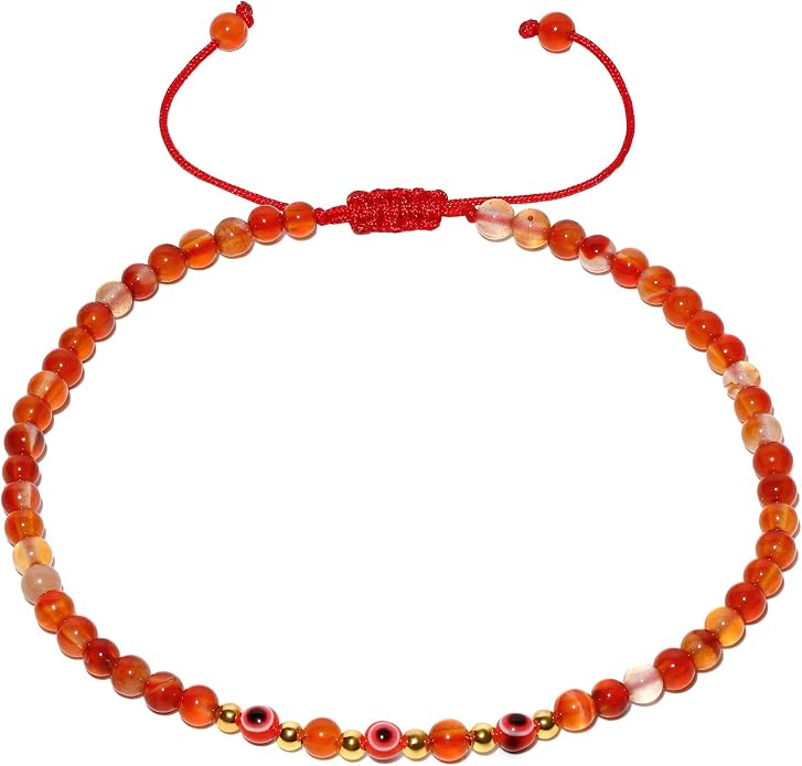 Evil Eye Ankle Bracelets for Women Beads Anklets Beach Accessiory Gemstone Healing Crystal Adjustable
