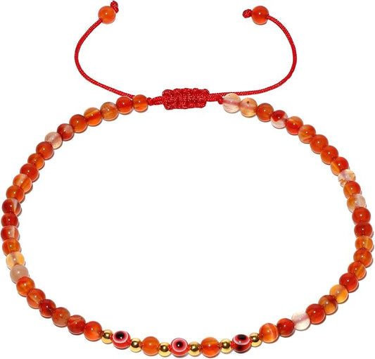 Evil Eye Ankle Bracelets for Women Beads Anklets Beach Accessiory Gemstone Healing Crystal Adjustable