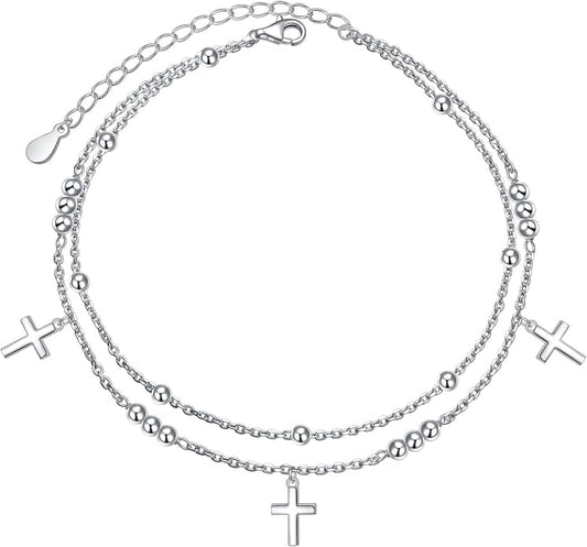 Alphm Anklet for Women S925 Sterling Silver Adjustable Plus Foot Plus Ankle Bracelet Jewelry