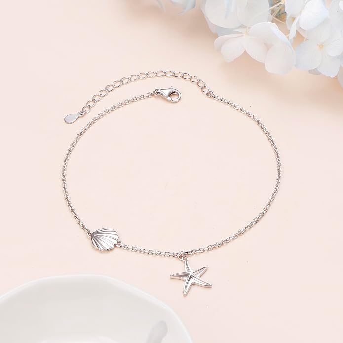 Alphm Anklet for Women S925 Sterling Silver Adjustable Plus Foot Plus Ankle Bracelet Jewelry