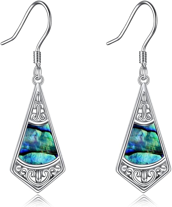 POPLYKE 925 Sterling Silver Tree of Life Dangle Earrings for Women Fashion Abalone Shell Jewelry Gifts for Mom Sister Friend Birthday