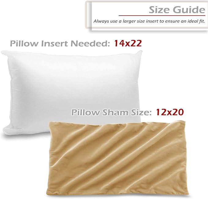 Nestl Throw Pillow Covers, Cozy Velvet Decorative Pillow Covers 12 x 20 Inches, Soft Solid Couch Pillow Covers for Sofa, Bed and Car, Set of 2 - Camel Gold