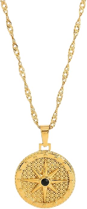 Unisex Celestial Gold Pendant Necklaces, Sun/Moon/Star/Angle Celestial Elements Unisex Choker Gold Lover Chains for Men and Women Jewelry