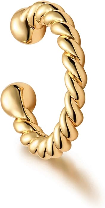 MYEARS Women Ear Cuff Earring Gold Non Pierced Ear Cartilage Clip on Wrap Hoop 14K Gold Filled Tiny Boho Beach Simple Minimalist Delicate Handmade Hypoallergenic Jewelry Gift-Sold as Single/Pair