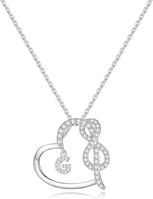 Infinity Heart Necklaces for Women, S925 Sterling Silver Initial Necklace Womens Jewelry Mothers Day Gifts Girls Valentines Gifts for Her Christmas Birthday Gifts for Women Mom Wife Girlfriend