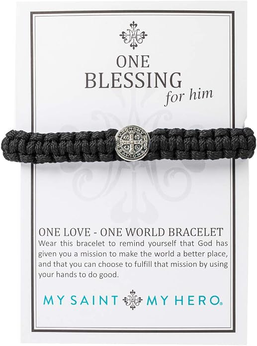 My Saint My Hero Benedictine Blessing Bracelets – Handwoven Spiritual Protection with Medals Hand-Cast In Italy at Sacred Site