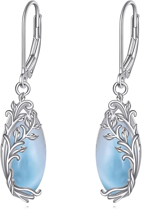 POPLYKE Tree of Life Teardrop Drop Dangle Earrings Sterling Silver Leverback Earrings Jewelry