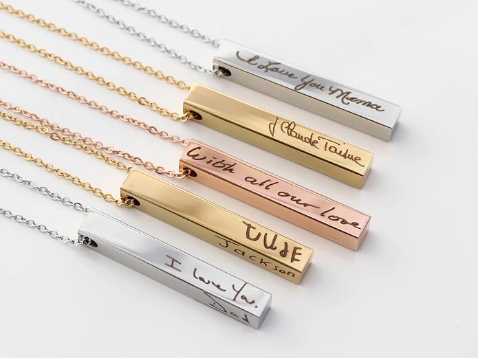 Personalized Actual Handwriting Necklace - Memorial Keepsake Jewelry, Custom Name or Signature, 925 Sterling Silver/ Stainless Steel, Gift for Mom, Wife, Daughter on Mother's Day, Anniversary, Birthday