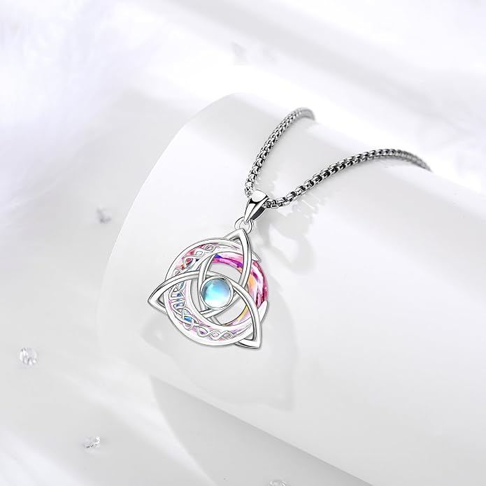 Pentagram/Celtic Knot/Witches Knot/Santa Muerte/Triple Moon Goddess/Baphomet/Hecate Necklace Sterling Silver Magic Wiccan Amulet Pagan Jewelry for Women Men