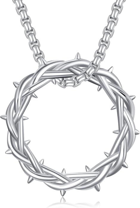 Seiyang Crown of Thorns Necklace 925 Sterling Silver Crown Pendant Amulet Jewelry Gifts (with Gift Box)