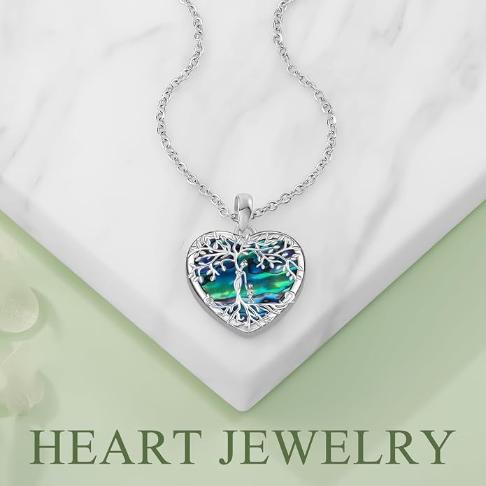 Odinstone Tree of Life Necklace, Sterling Silver Pendant for Women Family Tree Necklaces Jewelry for Mom/Wife/Grandma(With Fine Gift Box)