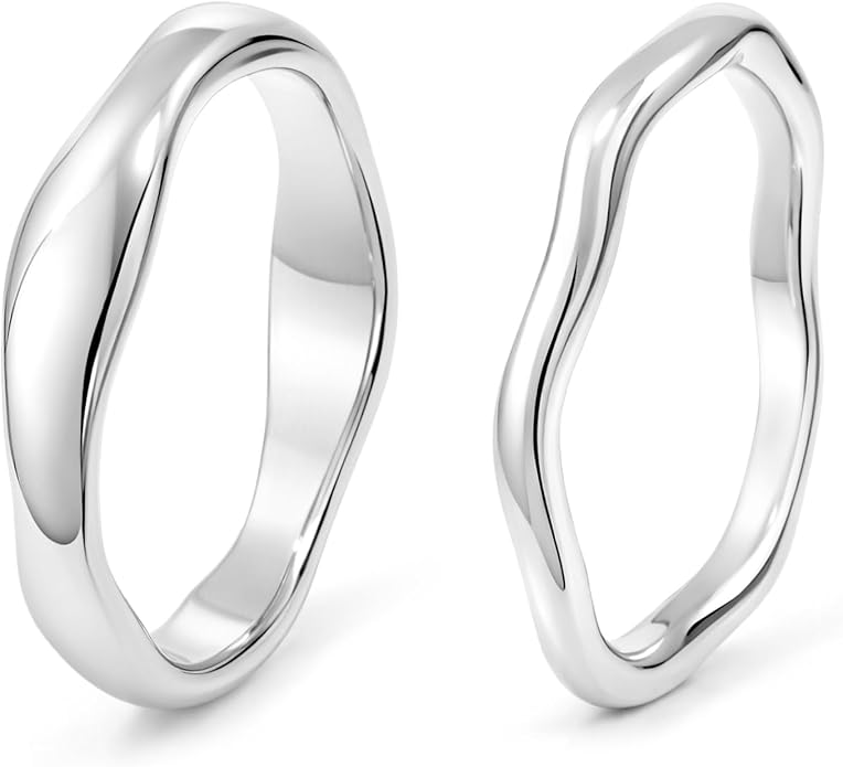 Gold Rings for Women Men Non Tarnish, Waterproof Chunky 14K Gold Plated Dainty Stackable Rings Trendy Statement Pinky Thumb Rings Engagement Eternity Wedding Band Ring Stacking Gold Jewelry Size 3 4 5 6 7 8 9 10 11