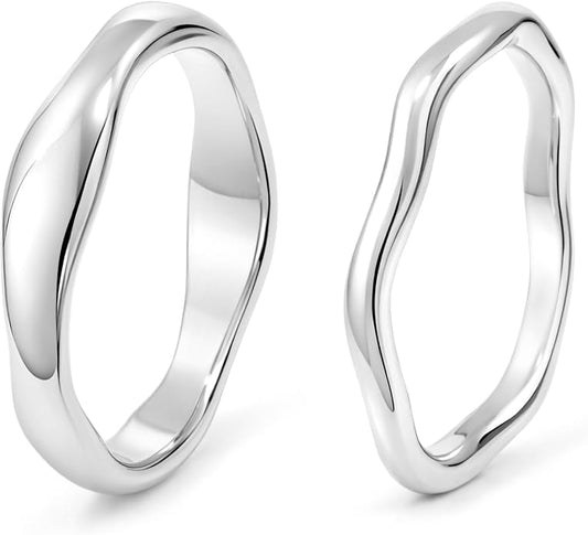 Gold Rings for Women Men Non Tarnish, Waterproof Chunky 14K Gold Plated Dainty Stackable Rings Trendy Statement Pinky Thumb Rings Engagement Eternity Wedding Band Ring Stacking Gold Jewelry Size 3 4 5 6 7 8 9 10 11