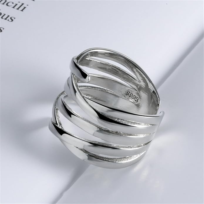 YBMYCM 3-10Pcs Dome Rings Set Chunky Gold Ring for Women Men 14k Gold Plated Thick Adjustable Statement Ring Gold/Silver