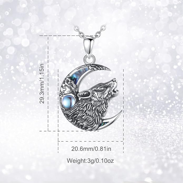 Vito 925 Sterling Silver Viking Necklace for Women Men, Viking Dragon/Wolf/Horse/Tree of Life Pendant Norse Amulet Nordic Jewelry for Men