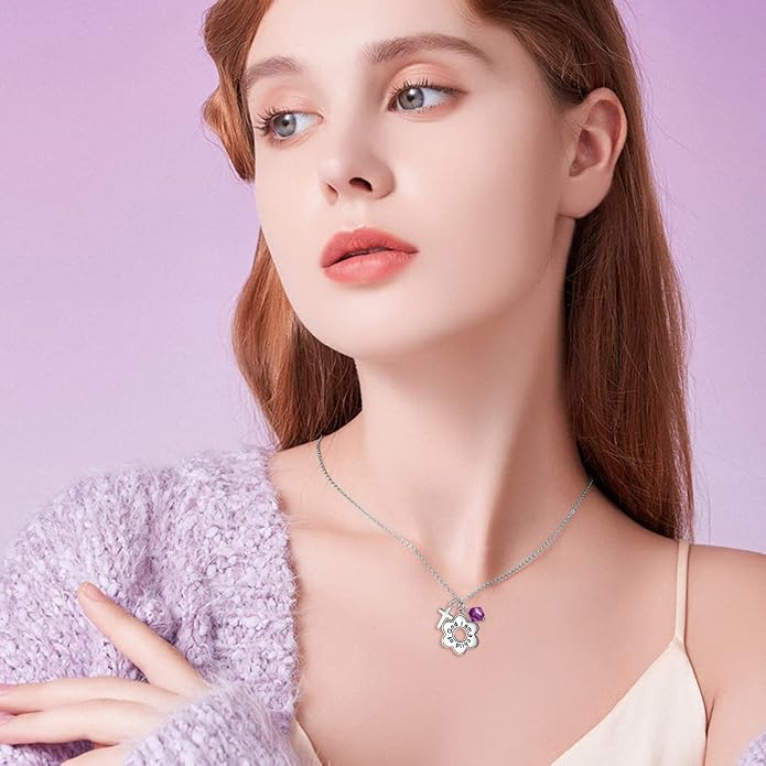 AOBOCO 925 Sterling Silver I Am a Child of God Daisy Necklace Jewelry Birthday Birthday Baptism Communion Gifts for Girls