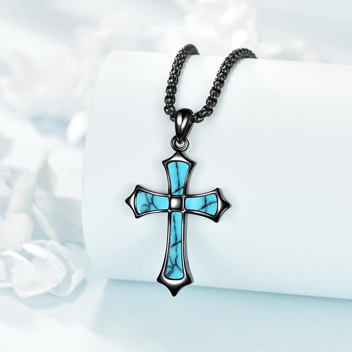 Cross Necklace 925 Sterling Silver Cross Faith Pendant Christian Jewelry Gifts for Women Men