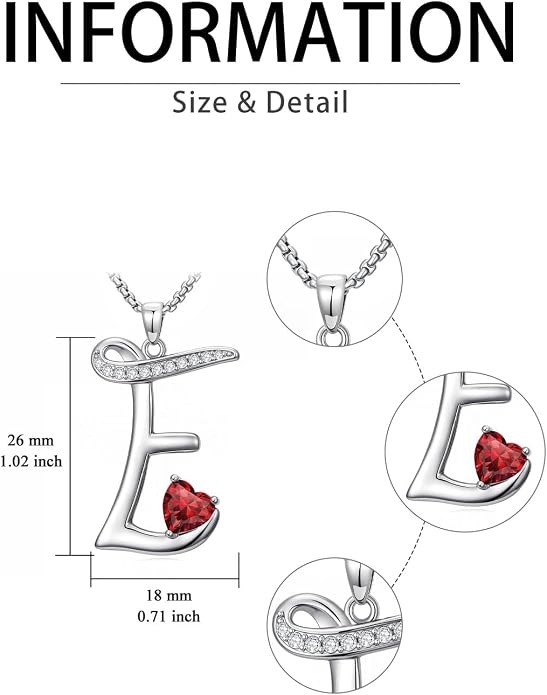 Birthday Gifts for Women Alphabet A to Z Initial Birthstone Pendant Necklaces for Women - 18k White Gold Plated Personalized Name Jewelry Anniversary Graduation Gifts for Wife Her Daughter Girlfriend(with Gift Box)
