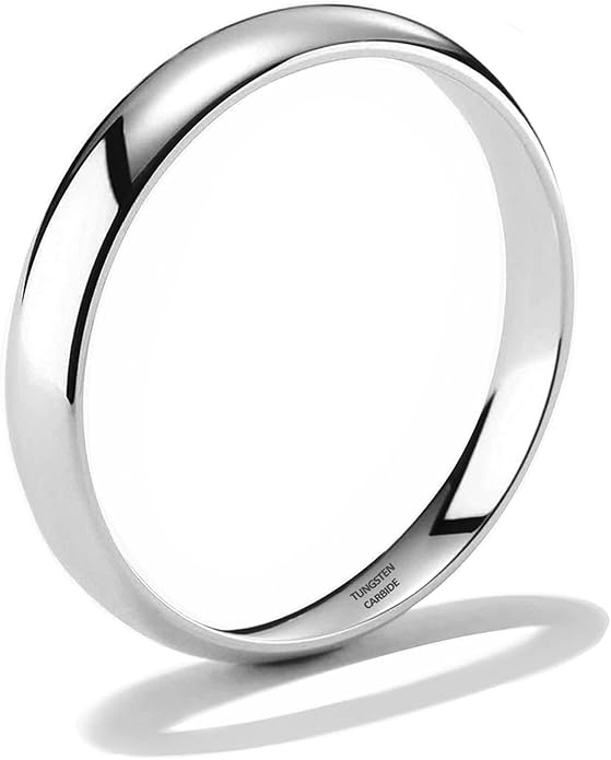 NOKMIT 2mm 4mm 6mm Gold Wedding Bands for Women Men Dainty Gold Silver Tungsten Cigar Band Rings Thumb Pinky Ring High Polish Non Tarnish Comfort Fit Size 4-12