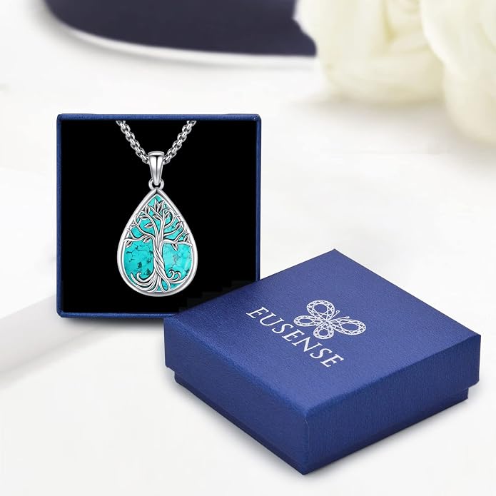 Turquoise Jewelry for Women Men 925 Sterling Silver Pendant Urn Necklaces for Ashes Picture Locket Necklace Thor Hammer Yggdrasil Virgen De Guadalupe St Michael Christopher Judas Witches Knot Necklace