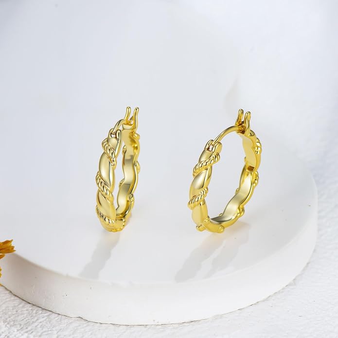 Gold Dainty Hoop Earrings for Women Hypoallergenic Lightweight 14K Gold Huggie Earrings Jewelry Valentines Day Gifts for Wife Girlfriend Her