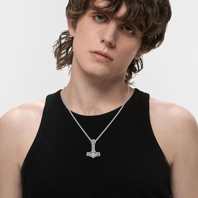 Viking Necklace for Men 925 Sterling Silver Viking Norse Pagan Jewelry Gifts for Women
