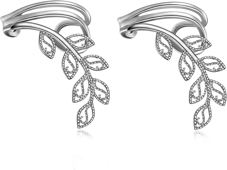 POPLYKE 925 Sterling Silver Ear Cuff Earrings for Women Climber Earrings No Piercing Jewelry Gift for Women
