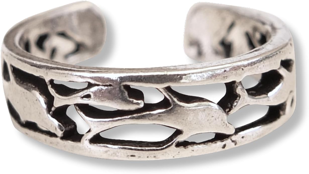 Sterling Silver Toe Ring, Handmade Adjustable Open Band, Minimalist Dainty Summer Beach Foot Jewelry for Women, Can Be Worn as Knuckle or Pinky Ring