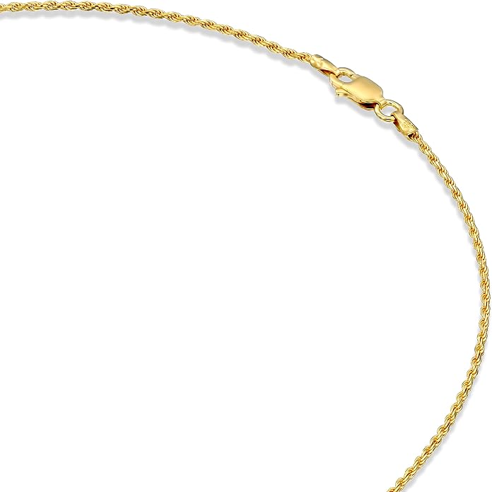 PAVOI 22K Gold Plated Chain Necklace For Women | Italian Solid 925 Sterling Silver Necklace for Men | Cuban Link, Rope, Snake & Rope Diamond-Cut Herringbone | Trendy Unisex Jewelry