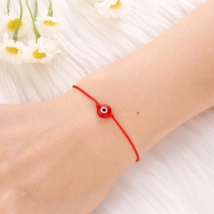 4 Pcs Evil Eye Bracelets & Anklet - Handmade Evil Eye Jewelry for Women's Protection