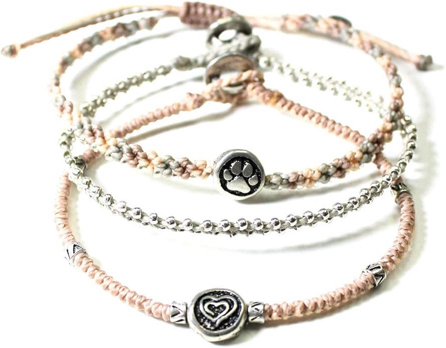 Wakami Boho Charm Bracelet Stack | Braided Beaded Stackable Bracelets for Women | Waterproof Fair Trade Handmade Boho Jewelry for Women and Men